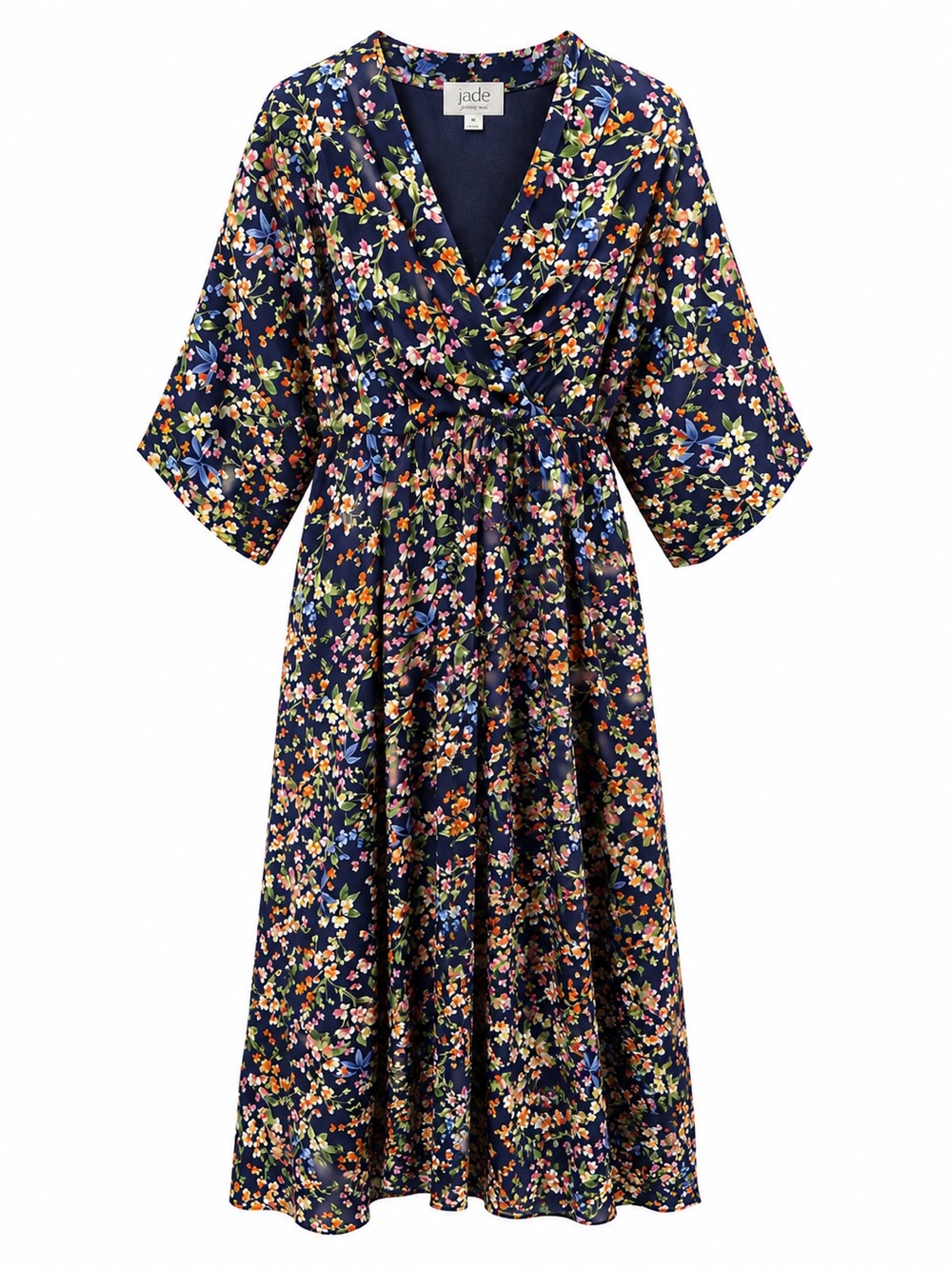 Jade by Johnny Was Silk Floral Maxi Dress Cottagecore Romantic Boho Luxe Medium